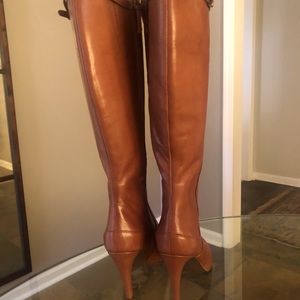 Knee High Leather Boots. NEW